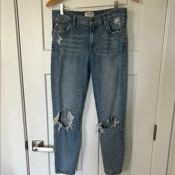 Agolde Denim - Agolde Ripped Blue Boyfriend Jeans